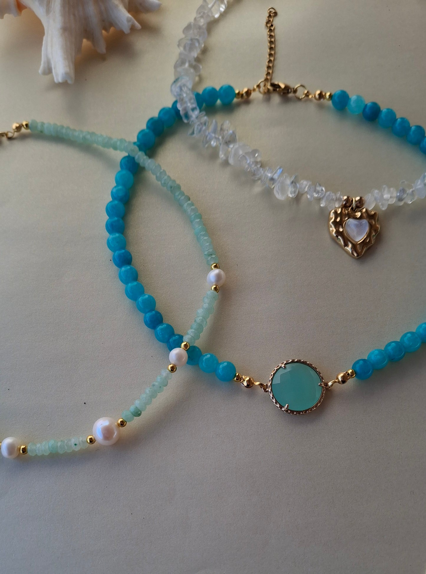 Girocollo giada e perle di fiume