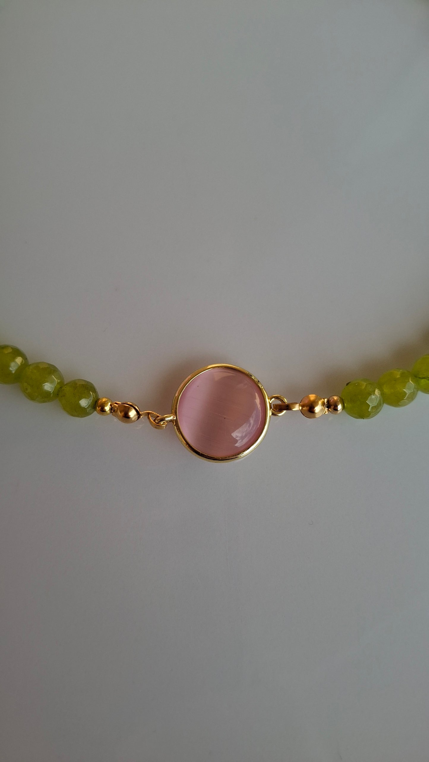 Girocollo giada e pietra occhio di gatto