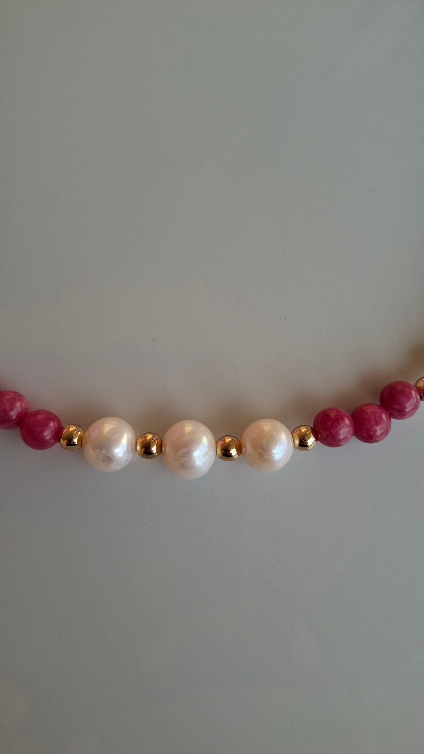 Girocollo giada e perle di fiume