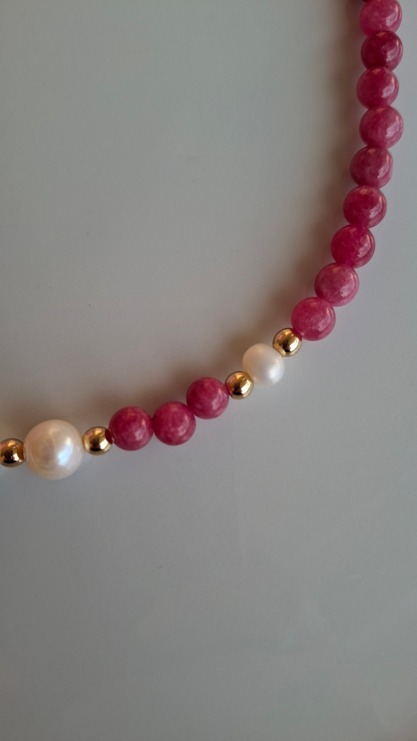 Girocollo giada e perle di fiume