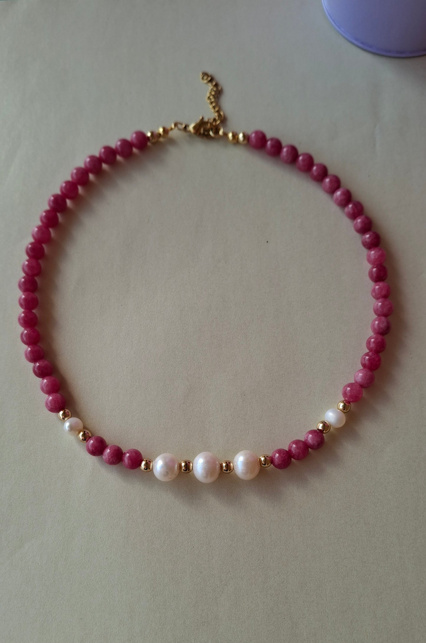 Girocollo giada e perle di fiume