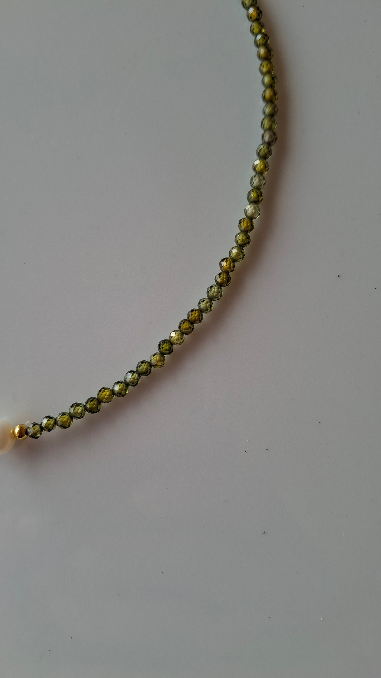 Girocollo con zirconi e perla di fiume